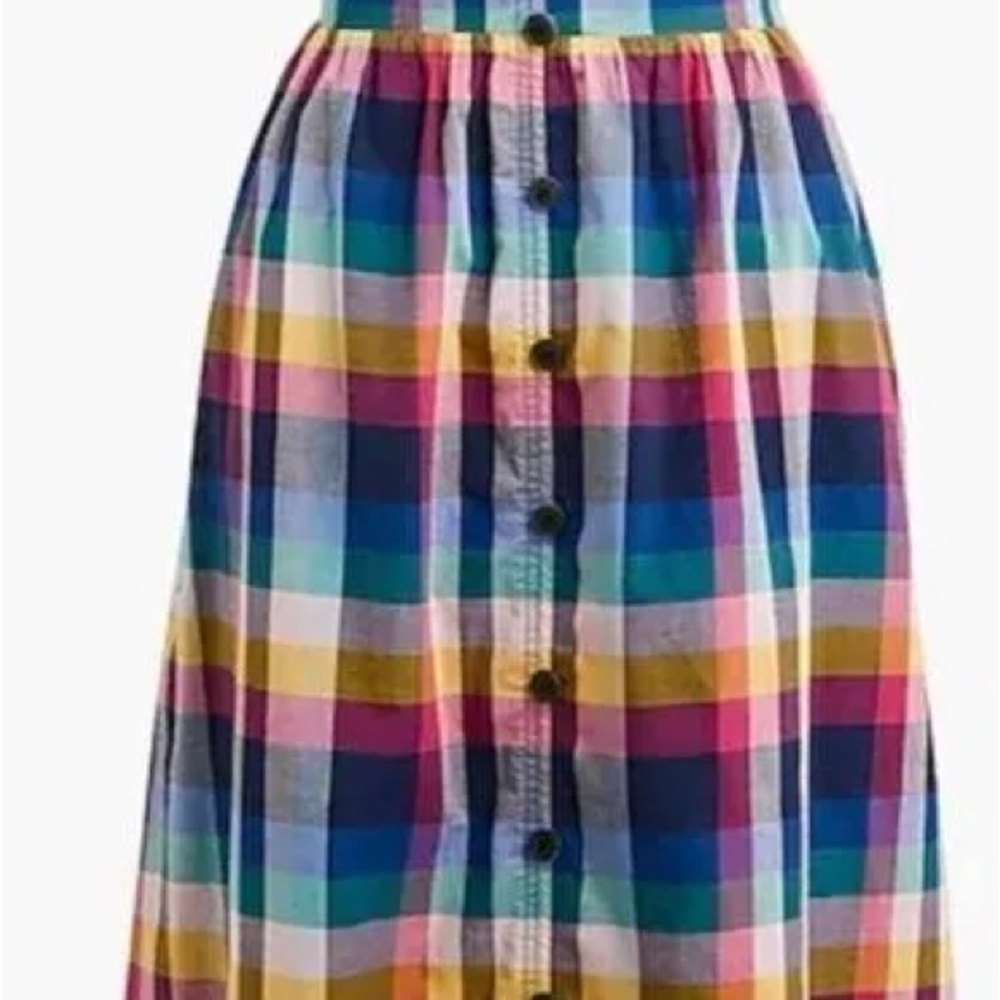 Multicolor Plaid Sleeveless J crew Factory Dress, Size 2